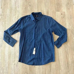 Mens NWT Jones New York Blue Button Up Shirt - L   16-16.5   34/35